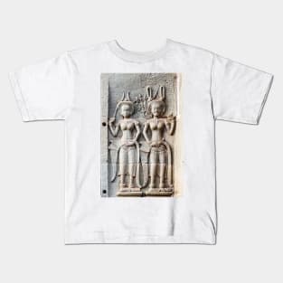 Stone Carvings at Angkor Wat Kids T-Shirt